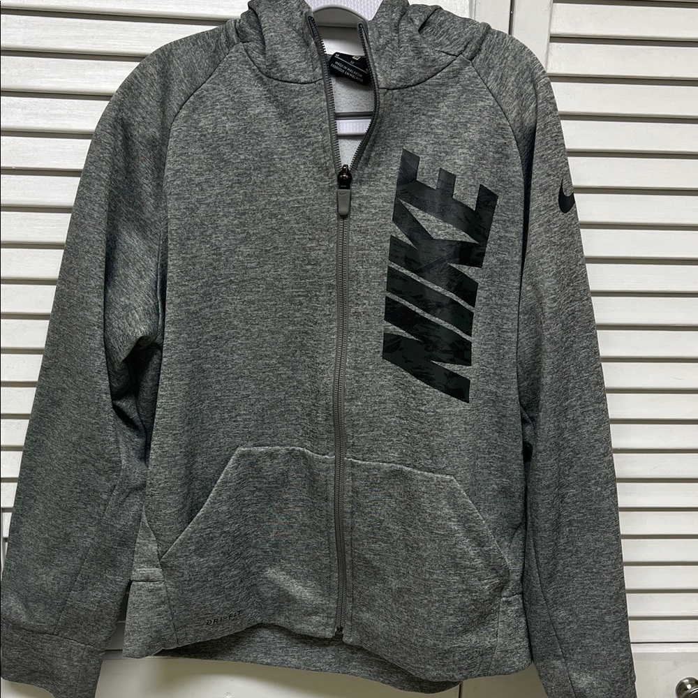 Nike Kids Dri-Fit Heather Gray Hoodie Jacket
